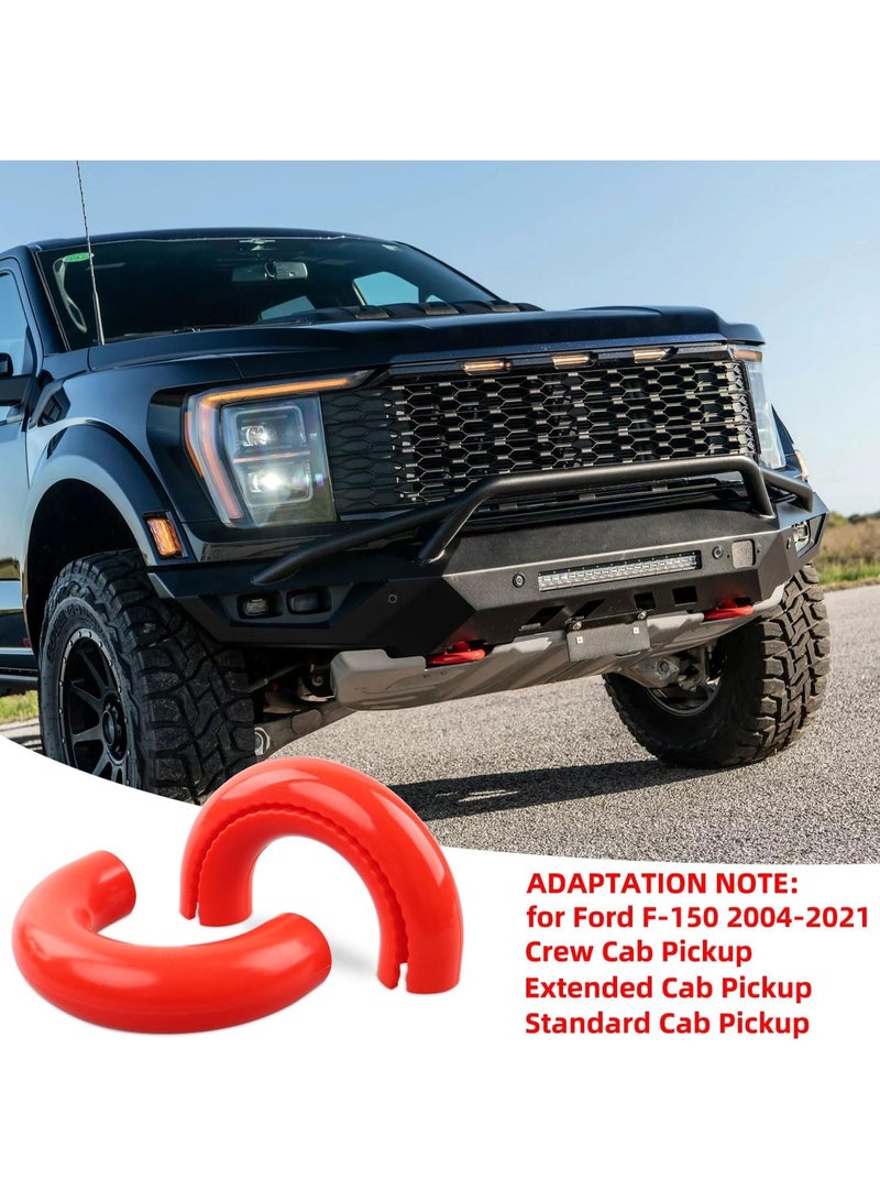 2 قطع أغطية خطاف السحب لفورد F150 من 2004 ل 2024، متوافقة مع تويوتا تندرا من 2017 ل 2021، إكسسوارات عربية لغلاف مطاطي لخطاف السحب في الصدام الأمامي (أحمر) - Image 4