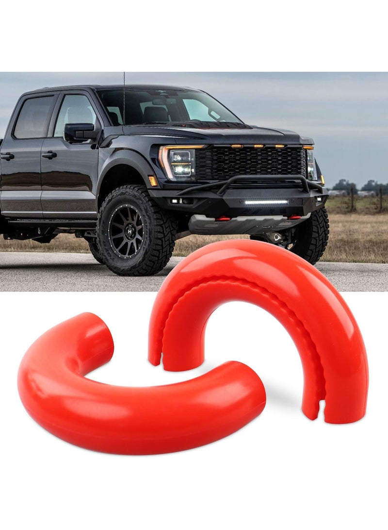 2 قطع أغطية خطاف السحب لفورد F150 من 2004 ل 2024، متوافقة مع تويوتا تندرا من 2017 ل 2021، إكسسوارات عربية لغلاف مطاطي لخطاف السحب في الصدام الأمامي (أحمر) - Image 1