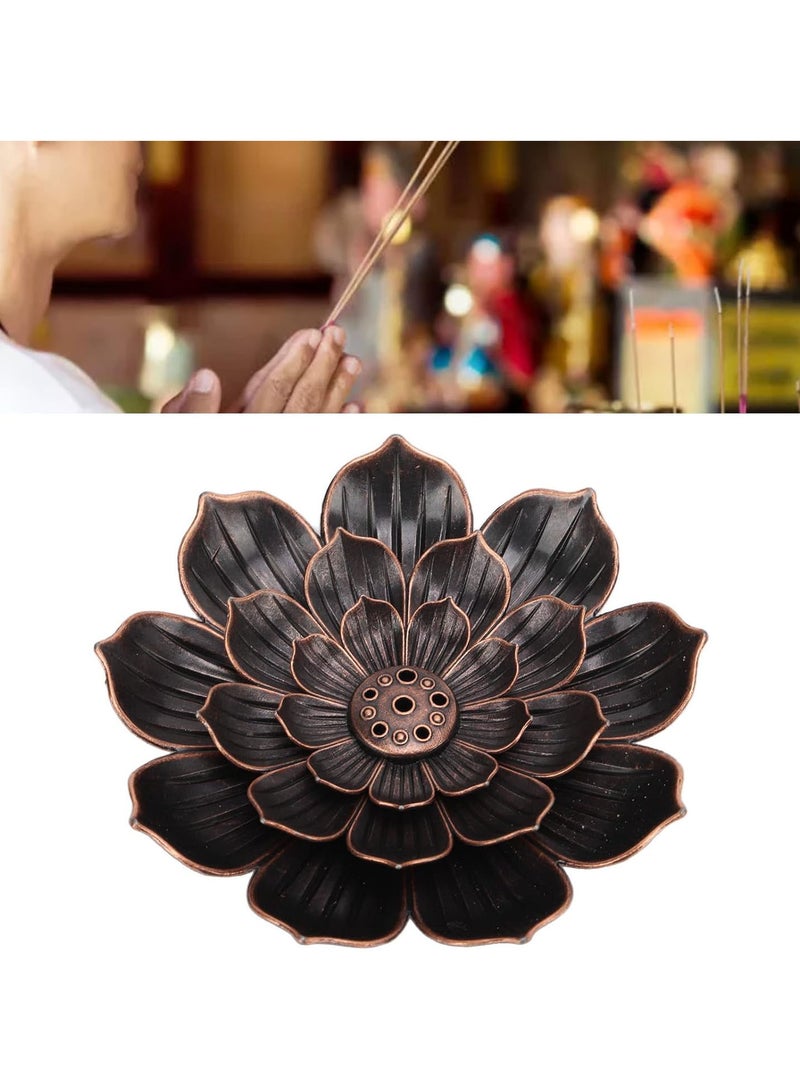 GGOOT Lotus Incense Holder, 3 Layer Unique Oriental Look Lotus Incense Burners, Multi-Layer Stick Incense Burner, Cone Ash Catcher Ideal for Living Room, Bedroom, Meditation Room, Yoga Room - Image 5