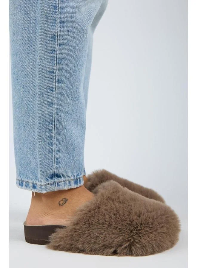 Gaye Women's Plush Solid Dark Violet Slippers.