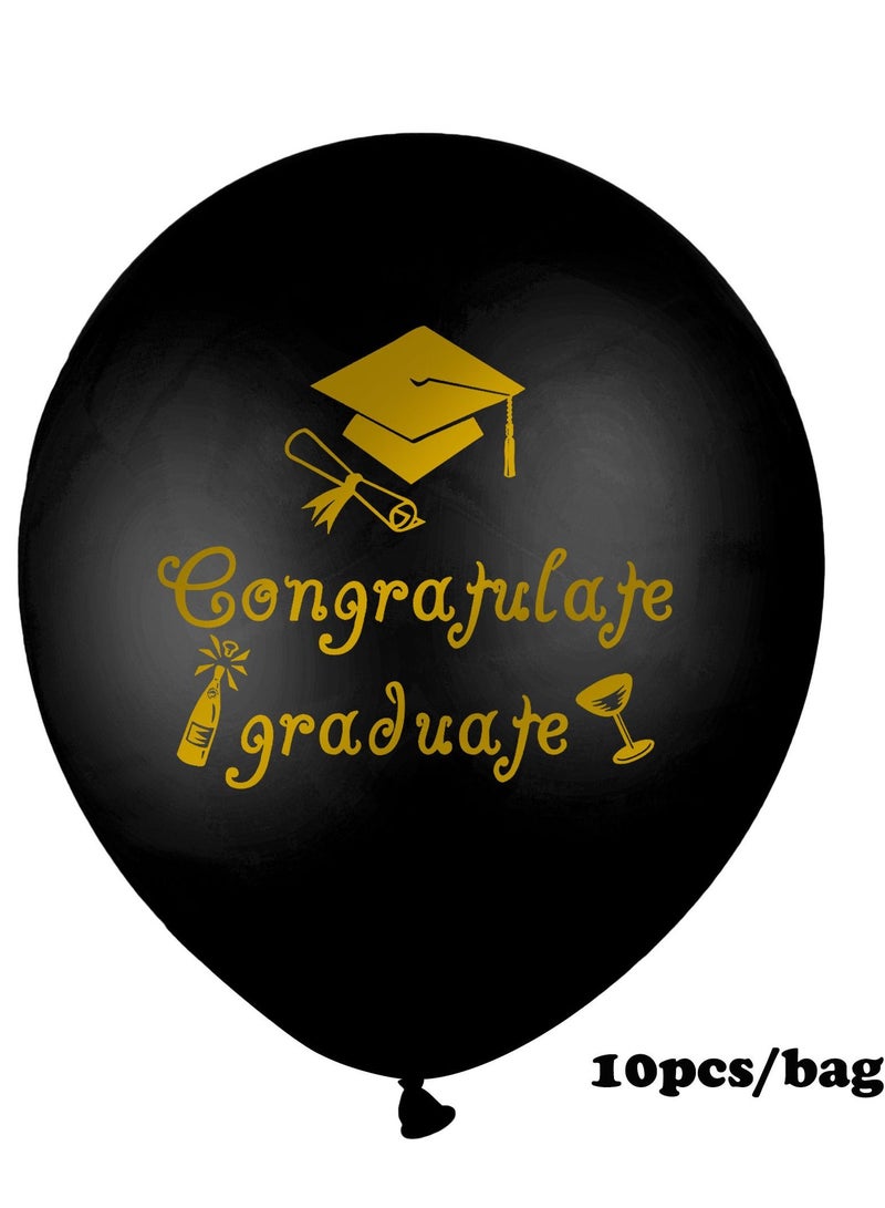 Brain Giggles  12 inches Graduation Balloon set Black and Gold - Image 4