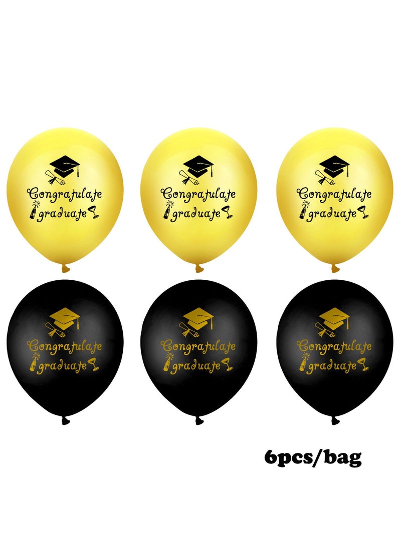 Brain Giggles  12 inches Graduation Balloon set Black and Gold - Image 2