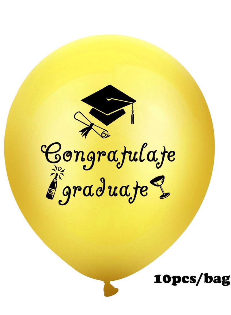Brain Giggles  12 inches Graduation Balloon set Black and Gold - Image 3
