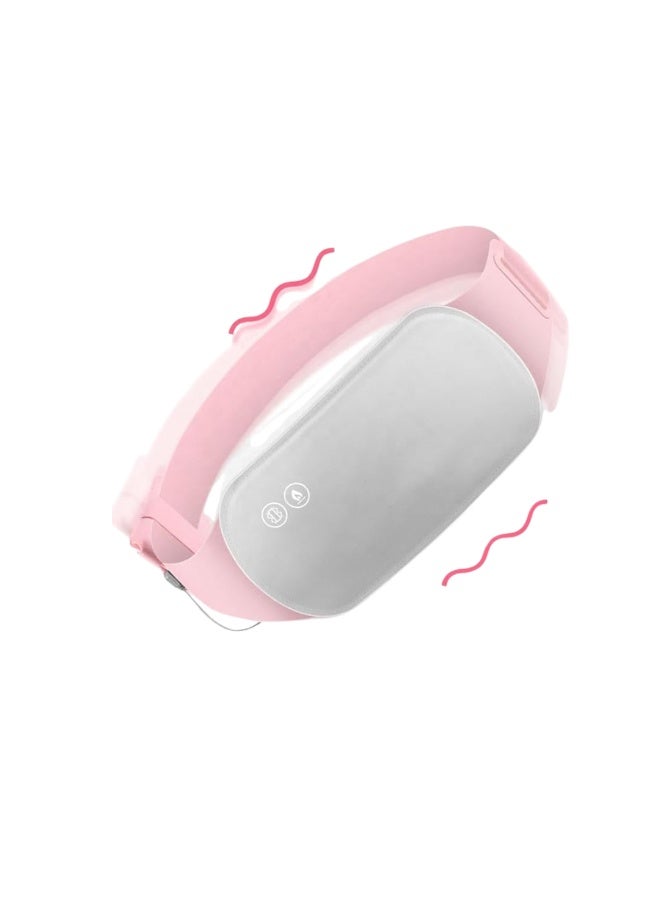 Desselan Portable Heating Pad – Menstrual Heat Belt with 3 Temperature & Vibration Modes for Period Pain Relief (Pink) - Image 1