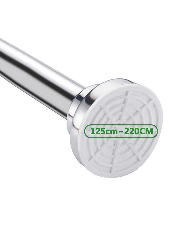 Garlo Shower Curtain Rod Tension - 125-220CM Never Rust Non-Slip Spring Tension Curtain Rod No Drilling Stainless Steel Curtain Rod Use Bathroom Kitchen  - Image 1