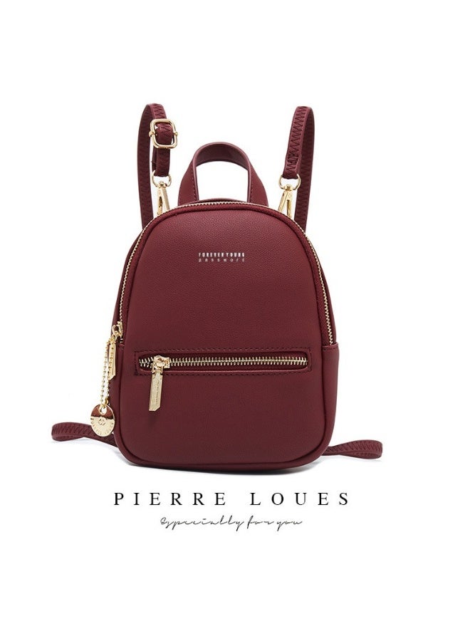 مستأجرة الحجر حقيبة ظهر صغيرة للكتف / بوردو - Image 1
