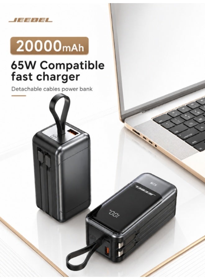 جيبيل باور بانك 20000mAh شحن سريع 65W مع كابلات مدمجة وشاشة رقمية – يدعم شحن اللابتوب - Image 4