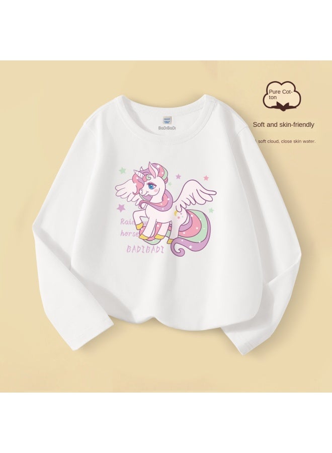 Badibadi Children's Long Sleeve T-shirt, Autumn Style, Cotton Top, Girls' Layering Shirt, Comfortable Top - Image 2