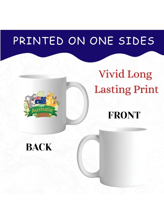 Australia Day White Ceramic Mug - January 26th Celebration Gift - G'day Mate - Kangaroos Themed Coffee Mug - 11 Oz - Image 2