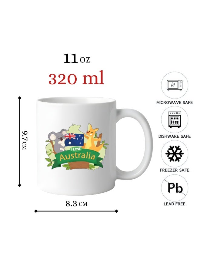 Australia Day White Ceramic Mug - January 26th Celebration Gift - G'day Mate - Kangaroos Themed Coffee Mug - 11 Oz - Image 4