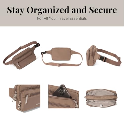 Baggallini Securtex Anti-theft Belt Bag 8.8"x5.5" Crossbody Fanny Pack for Women RFID Wallet Locking Zipper Travel Purse - Image 5