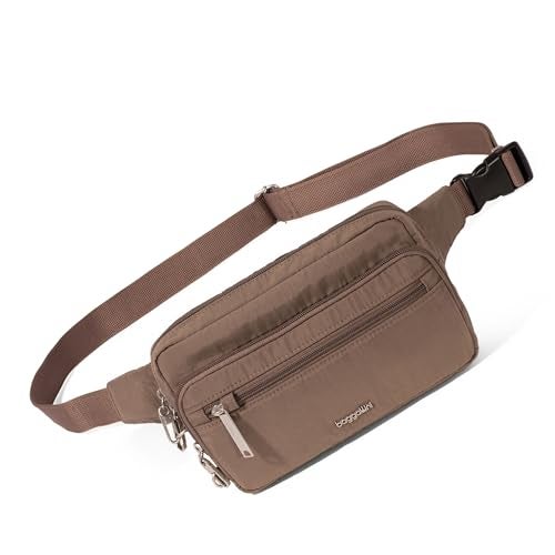 Baggallini Securtex Anti-theft Belt Bag 8.8"x5.5" Crossbody Fanny Pack for Women RFID Wallet Locking Zipper Travel Purse - Image 1