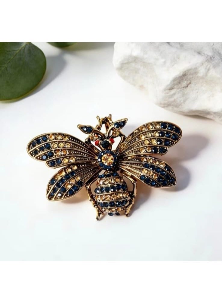 Luxury & Trendy Crystal Rhinestone Accessory Brooch Pin for Women, for clothes and Bags Fashion Enamel Available in different shapes and colors Gold/Silver (Bee 3) - Image 5
