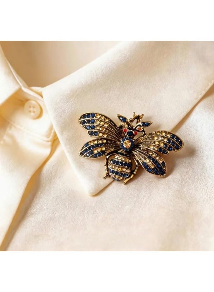 Luxury & Trendy Crystal Rhinestone Accessory Brooch Pin for Women, for clothes and Bags Fashion Enamel Available in different shapes and colors Gold/Silver (Bee 3) - Image 2