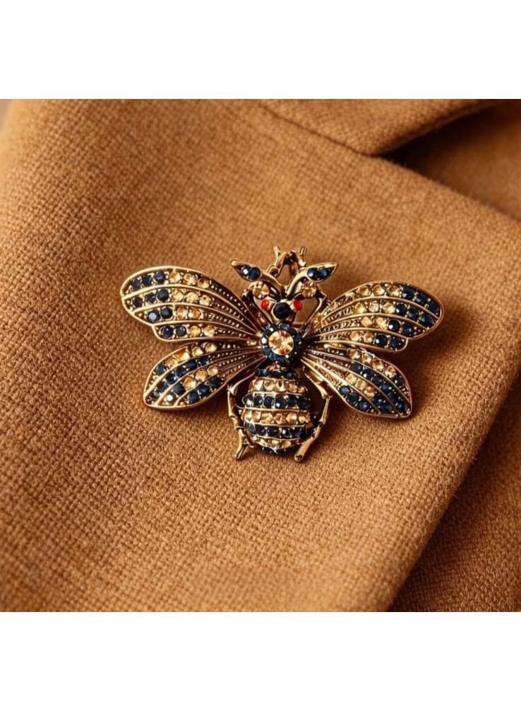 Luxury & Trendy Crystal Rhinestone Accessory Brooch Pin for Women, for clothes and Bags Fashion Enamel Available in different shapes and colors Gold/Silver (Bee 3) - Image 3