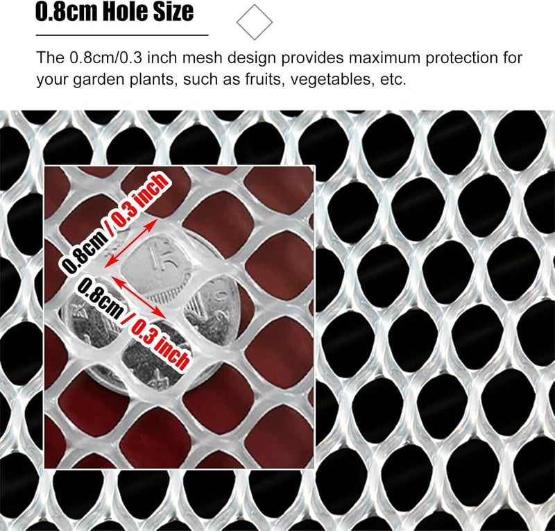 Balcony Safety Mesh White Plastic Wire Mesh Craft Fence Pet Hexagonal Poultry Fence Rabbit Dog Cat(0.4x5m/1.3x16.4ft) - Image 3