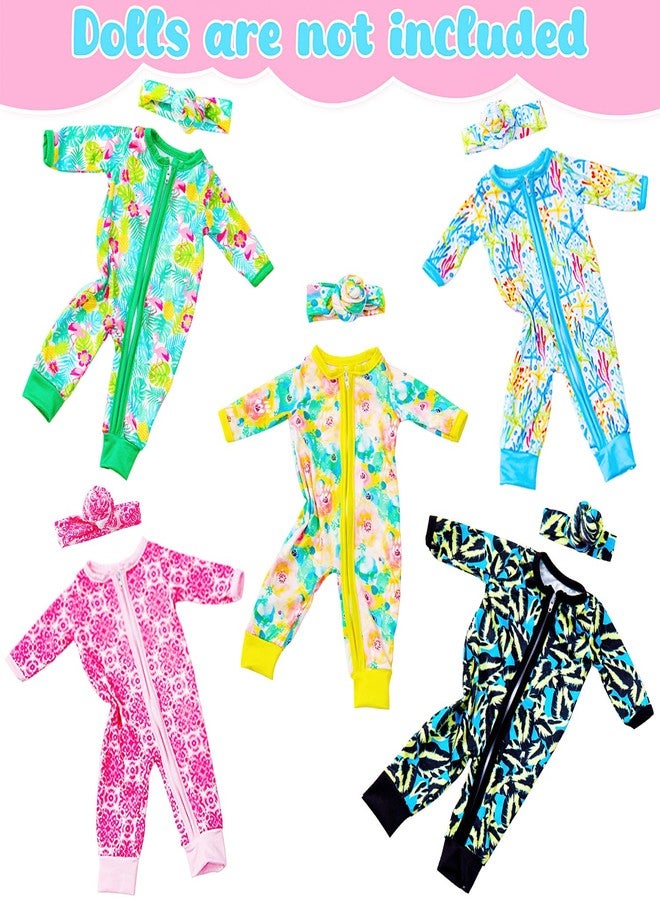 Unicorn Element 5 Sets 14-18 Inch Baby Doll Clothes and Headbands for 17 Inch Dolls 10-Piece Set Including Casual Outfits and Accessories Perfect for 15-18 Inch Dolls (Doll NOT Included) - Image 2
