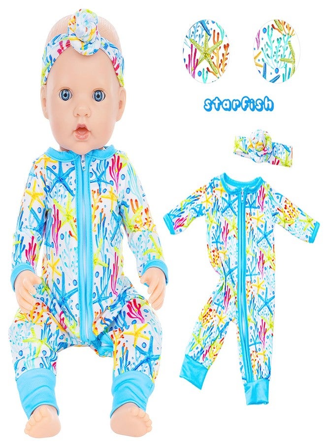 Unicorn Element 5 Sets 14-18 Inch Baby Doll Clothes and Headbands for 17 Inch Dolls 10-Piece Set Including Casual Outfits and Accessories Perfect for 15-18 Inch Dolls (Doll NOT Included) - Image 4