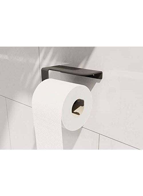 INDIAN DECOR INDIAN DECOR 49200 Black Metal Toilet Roll Holder Toilet Tissue Paper Roll Holder Dispenser Reserve Bathroom Storage Organization Hanging Holds One Roll Black Made in India  - Image 2