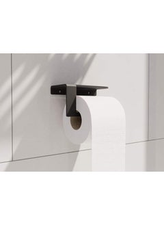 INDIAN DECOR INDIAN DECOR 49200 Black Metal Toilet Roll Holder Toilet Tissue Paper Roll Holder Dispenser Reserve Bathroom Storage Organization Hanging Holds One Roll Black Made in India  - Image 1