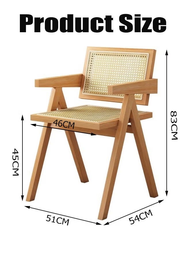 Generic Modern Chair Kitchen Chairs  Dining Chair  Home Chair  Modern Dining Chair  Vintage Chair  Solid Wood Rattan Chair With Rattan Seat And Back for Home Office Living Room and Dining Room  - Image 2