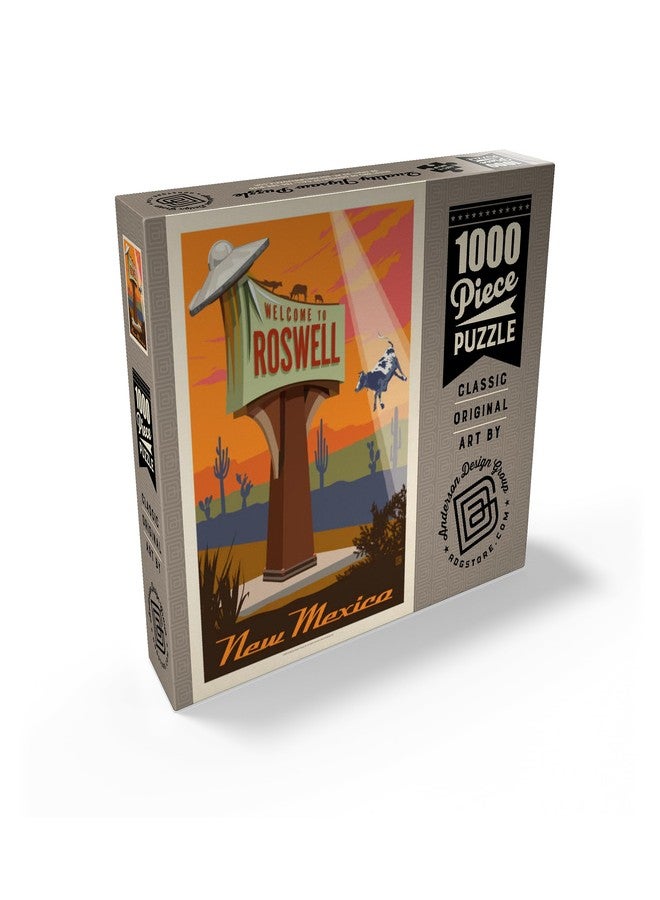 MyPuzzle.com MyPuzzle Roswell, New Mexico, Vintage Poster - Premium 1000 Piece Jigsaw Puzzle for Adults - Image 2