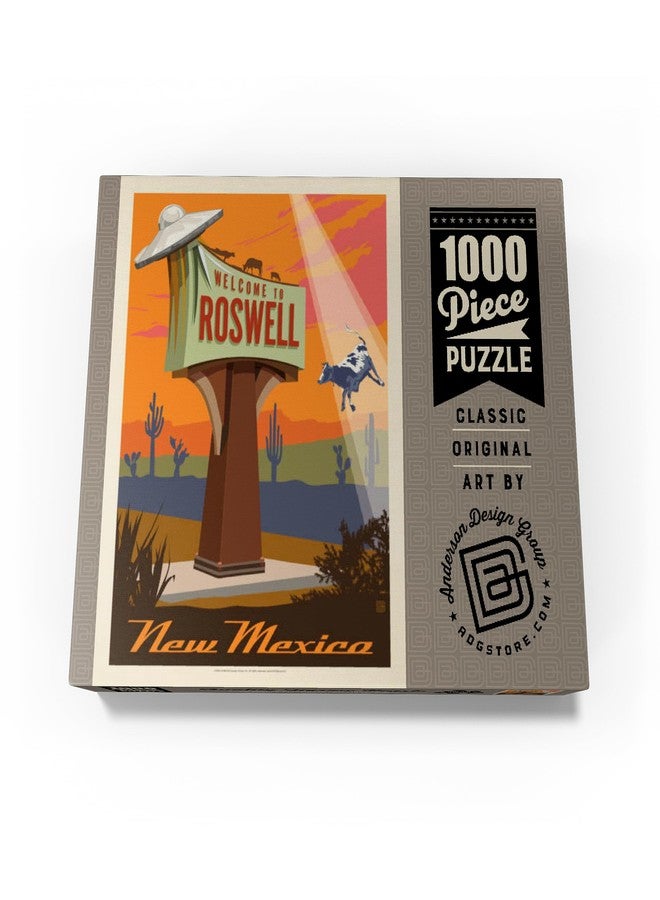MyPuzzle.com MyPuzzle Roswell, New Mexico, Vintage Poster - Premium 1000 Piece Jigsaw Puzzle for Adults - Image 4