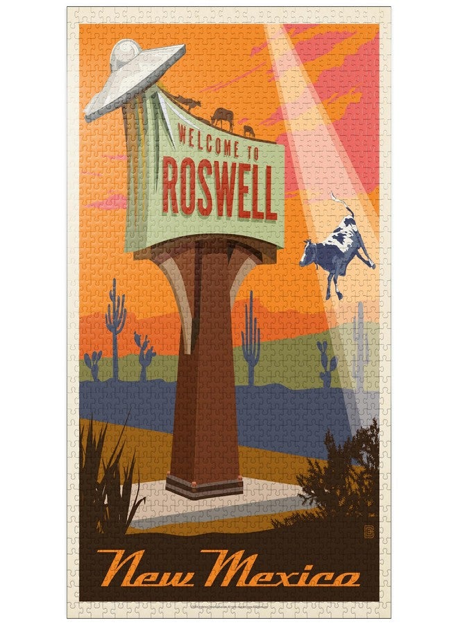 MyPuzzle.com MyPuzzle Roswell, New Mexico, Vintage Poster - Premium 1000 Piece Jigsaw Puzzle for Adults - Image 1