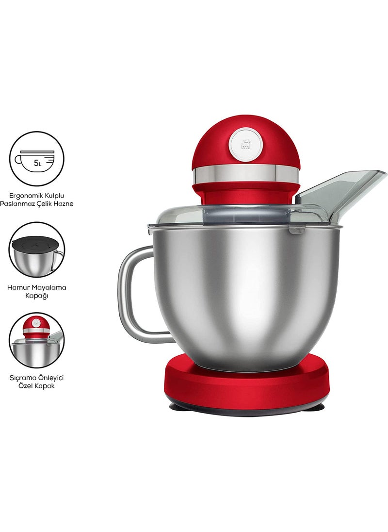Karaca Mastermaid Chef Pro Double Arm Stand Mixer Red 1750 W  - Image 3