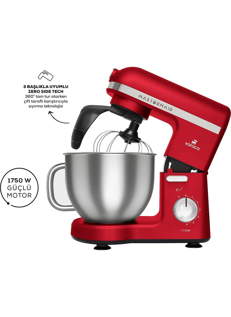Karaca Mastermaid Chef Pro Double Arm Stand Mixer Red 1750 W  - Image 2