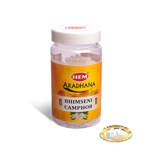 Hem Aradhana Bhimseni Camphor - 100g Jar | 100% Pure & Natural Perfect for Puja, Havan, Meditation & Aromatherapy | Sweet Fragrance, Air Purifier & Stress Reliever | Sustainable - Image 1