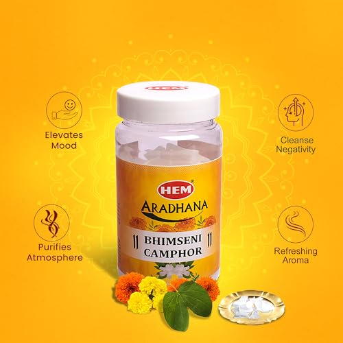 Hem Aradhana Bhimseni Camphor - 100g Jar | 100% Pure & Natural Perfect for Puja, Havan, Meditation & Aromatherapy | Sweet Fragrance, Air Purifier & Stress Reliever | Sustainable - Image 4