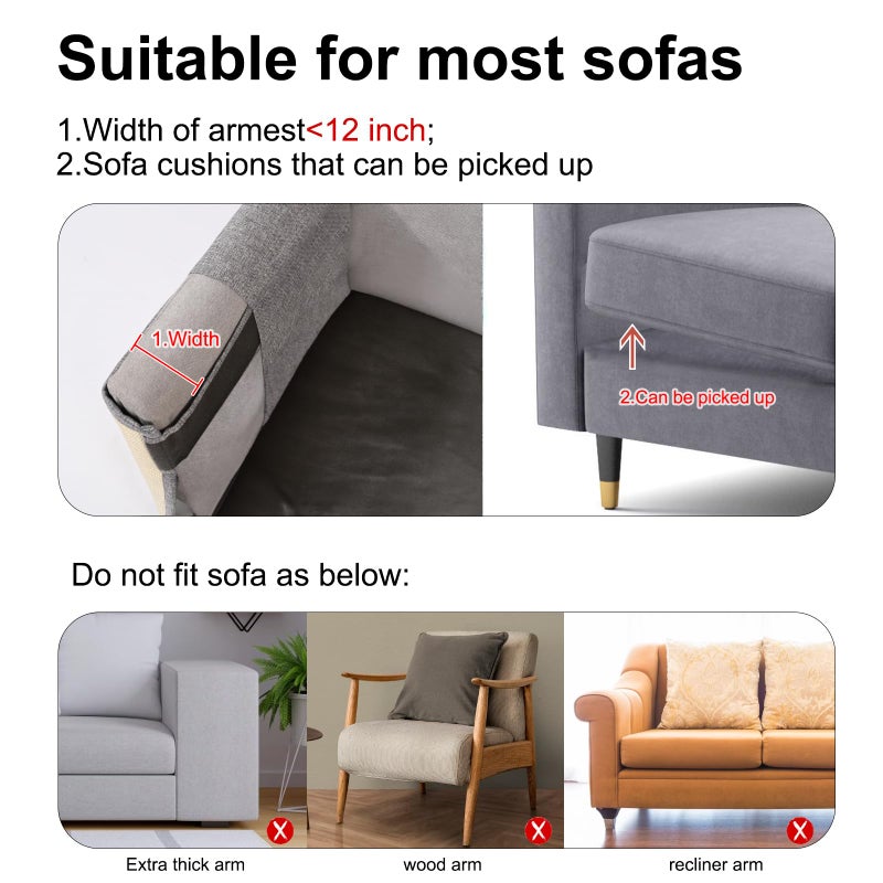 Oroonoko Cat Scratch Sofa Protector,Cat Scratching Couch Protector with 19.7''L*23.6''W Natural Sisal Cat Scratcher Mat for Protecting Couch Sofa Chair (Dark Grey/Right Hand) - Image 4