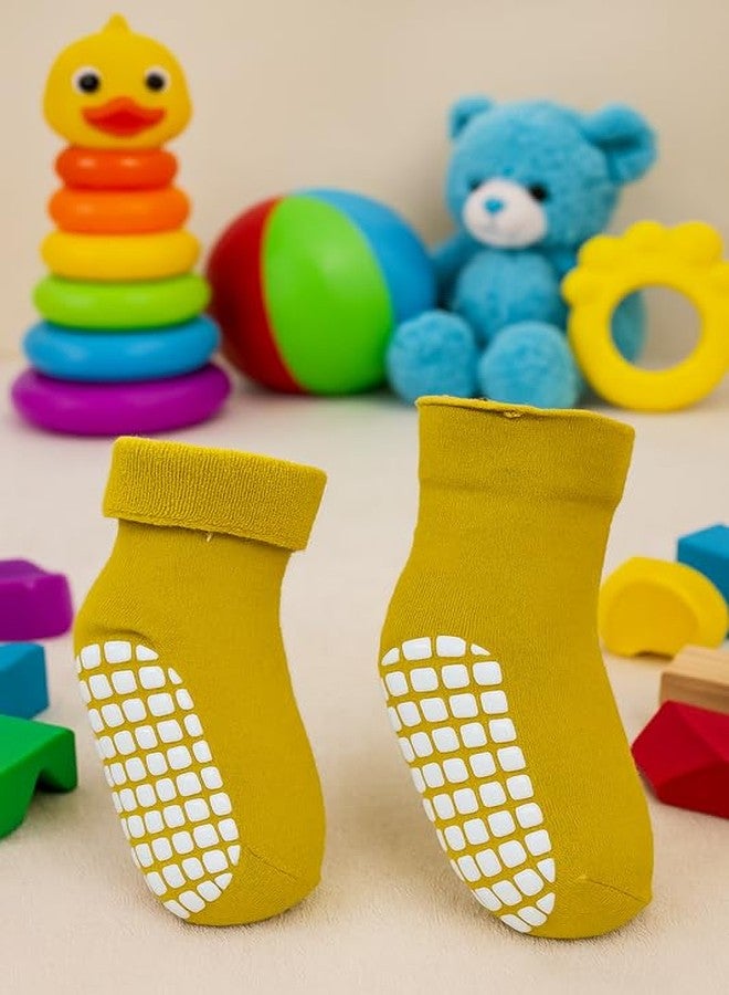 KETKAR Kids Cotton Socks | Soft, Breathable & Anti-Skid Warm Socks for Boys & Girls (Yellow, Pack of 1, Ages 4-8 Years) - Image 3