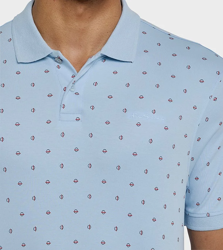 Ben Sherman  Ben Sherman Men's Short Sleeve Printed Polo Tees for Men | Best Price UAE