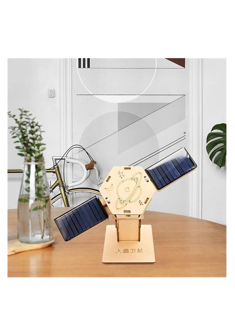SYOSI DIY Artificial Satellite Model, Wood Science Projects Experiment Kits, Novelty Scientific Building Toy, DIY Model Kits for Exploring Principles of Artificial Satellites, Gift, Teaching Prop - Image 3