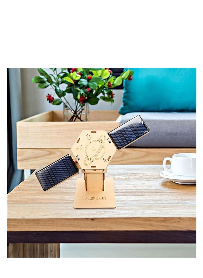 SYOSI DIY Artificial Satellite Model, Wood Science Projects Experiment Kits, Novelty Scientific Building Toy, DIY Model Kits for Exploring Principles of Artificial Satellites, Gift, Teaching Prop - Image 4