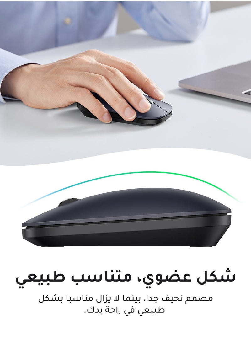 Wireless Mouse Silent Computer Mice Slim Portable for Laptop with 2.4G USB Adapter Ultrafast Scrolling 4 Adjustable DPI Compatible with PC HP Lenovo ASUS Dell