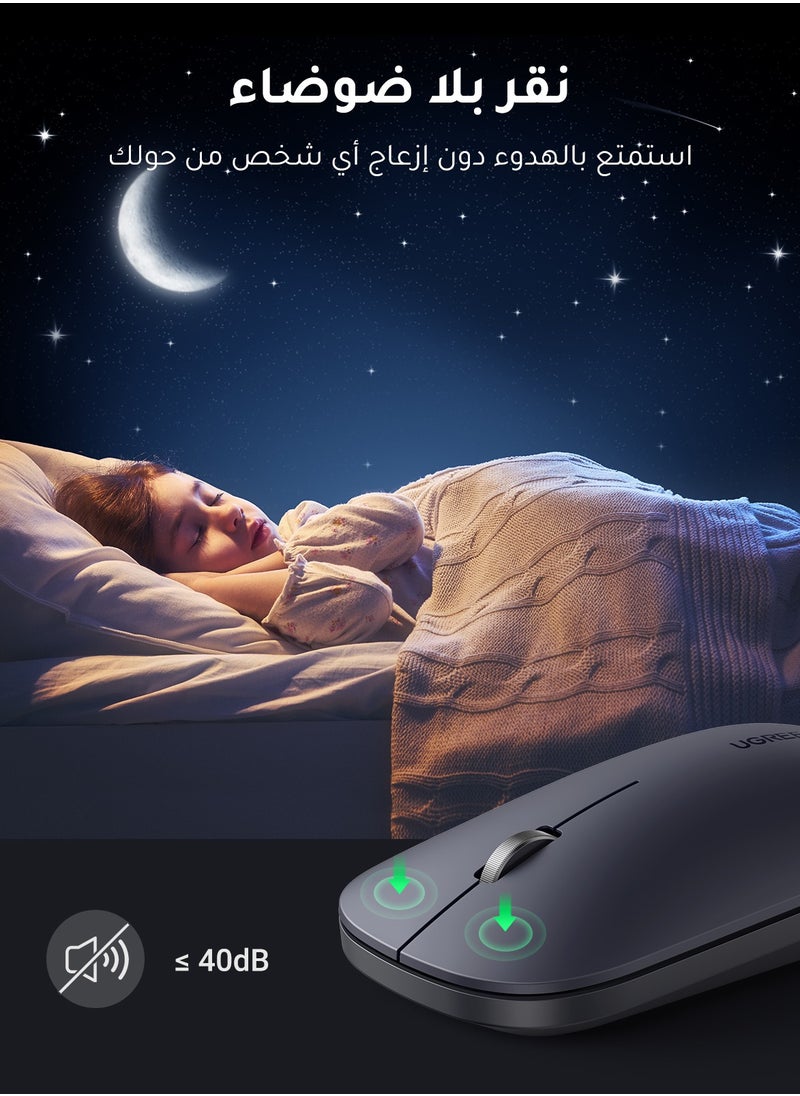 Wireless Mouse Silent Computer Mice Slim Portable for Laptop with 2.4G USB Adapter Ultrafast Scrolling 4 Adjustable DPI Compatible with PC HP Lenovo ASUS Dell