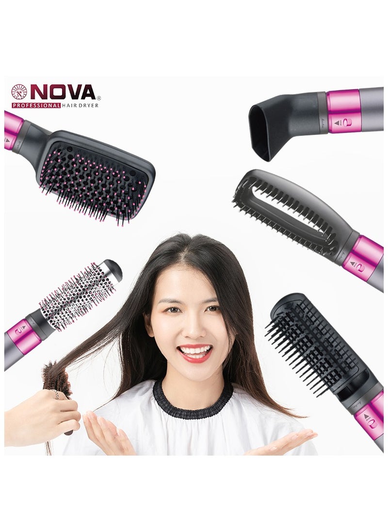 NOVA Blow and Dry Caring Air Styler - Hair Dryer, Hot Brush and Hair Curler for Mid to Long Length Hair, 5 Attachments, 1000 Watts, Grey  - Image 5