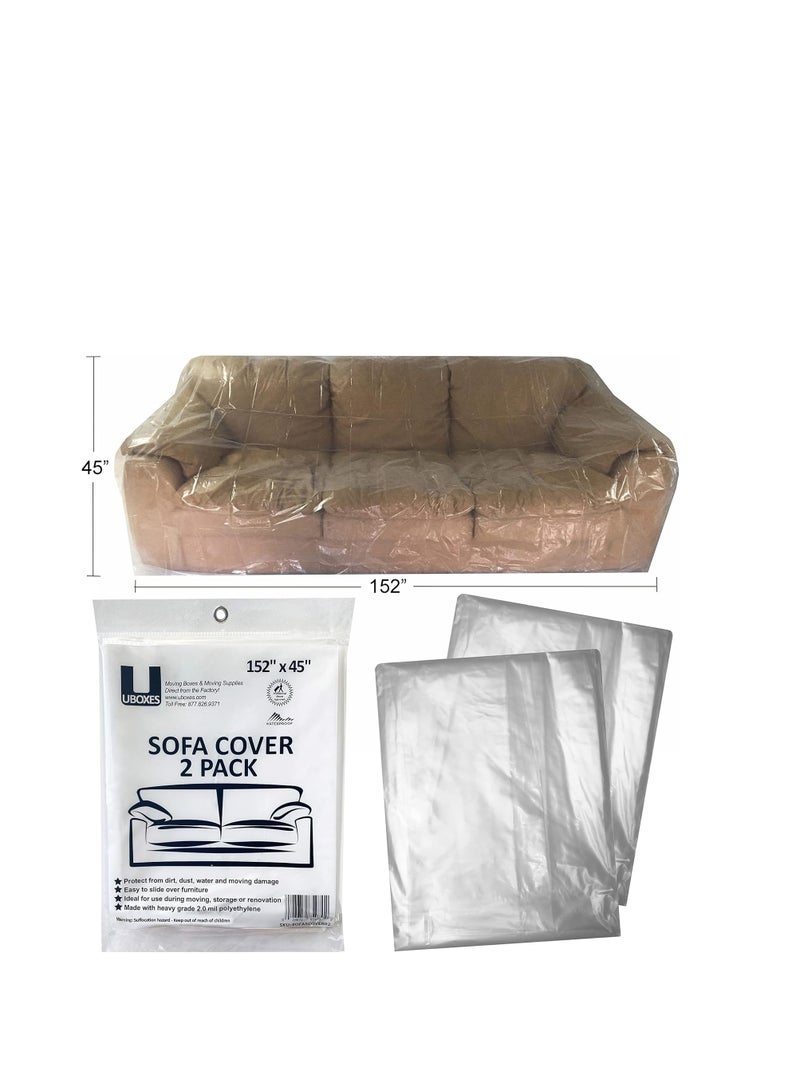 Uboxes أغطية أريكة متحركة (عبوة 2) - 45" × 152" - أكياس نقل وتخزين - UBOXES, مقاومة للماء - Image 2