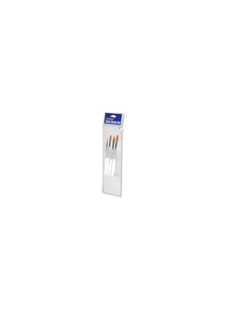 Artmate 4-Piece Artmate Flat Brush,Size : 2, 4, 6, 8, In Poly Bag with Zipper -