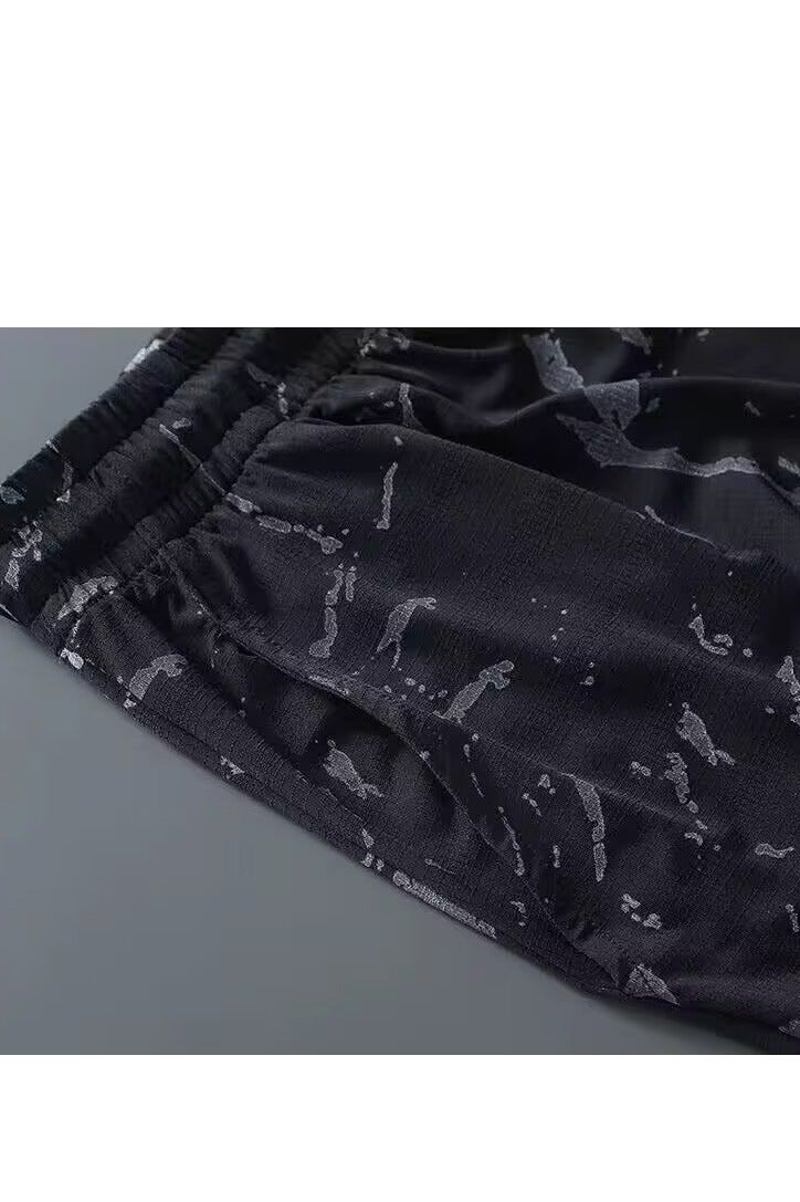 Skin Need Men's Summer Ice Silk Sportswear Set – Breathable Loose-Fit Plus Size Short Sleeve & Shorts Outfit（Suitable for 90kg-100kg） - Image 3