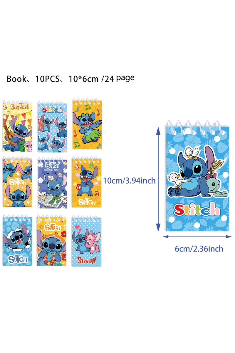 Disney Colorful Stitt Theme Pattern Notebook This Spiral Notebook This Week's High Value Mini Notebook Birthday Gift Plan 10 Pack - Image 1