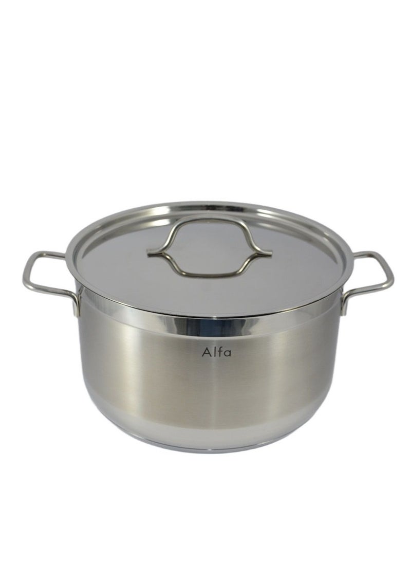 ALFA طقم أواني الطهي من ALFA 6 قطع من الفولاذ المقاوم للصدأ (22+24+26 سم) - معدات مطبخ متينة وأنيقة وعملية - Image 2