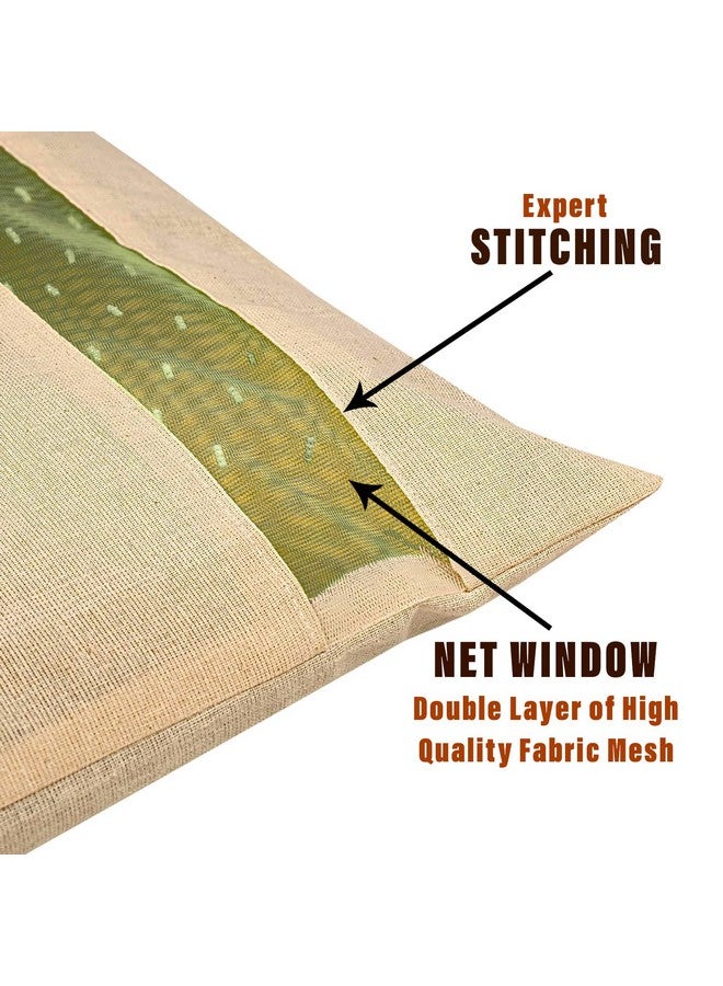 Kuber Industries Saree Bags Combo Set | Cotton Wardrobe Organizer | Clothes Bags for Storage | Mesh Window Saree Bags Set | Single Packing Saree Cover | Pack of 12 | Cream - Image 2