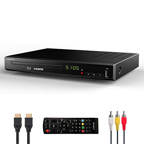 LONPOO HD Blu-Ray Disc Player for TV with HDMI and AV Cables, 1080P, Built-in PAL NTSC, Coaxial Output, USB Input - Image 1
