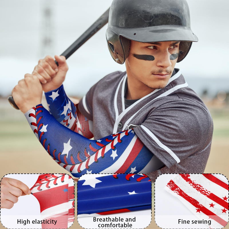Bunnycool 6 Pairs Baseball Arm Sleeve Youth Sports Elbow Compression Small Basketball Shooter Sleeve Sun Protection Anti Slip - Image 3