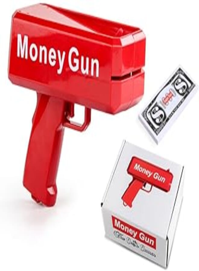 OBEST Money Gun Shooter, Money Gun Toy, Fake US Dollar Bill, Prop Gun, Money Rain, Suitable for Party, Wedding, Party Games