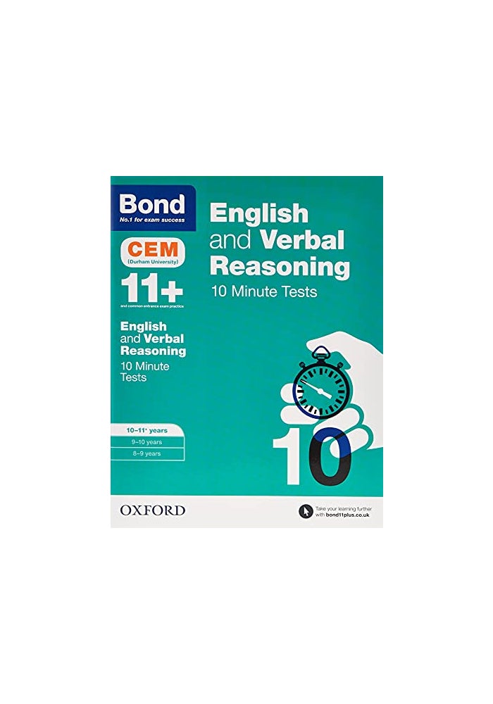 English & Verbal Reasoning: Bond 11+ CEM 10 Minute Tests: Ready for the 2026 Cambridge Select Insight exam: 10-11 years